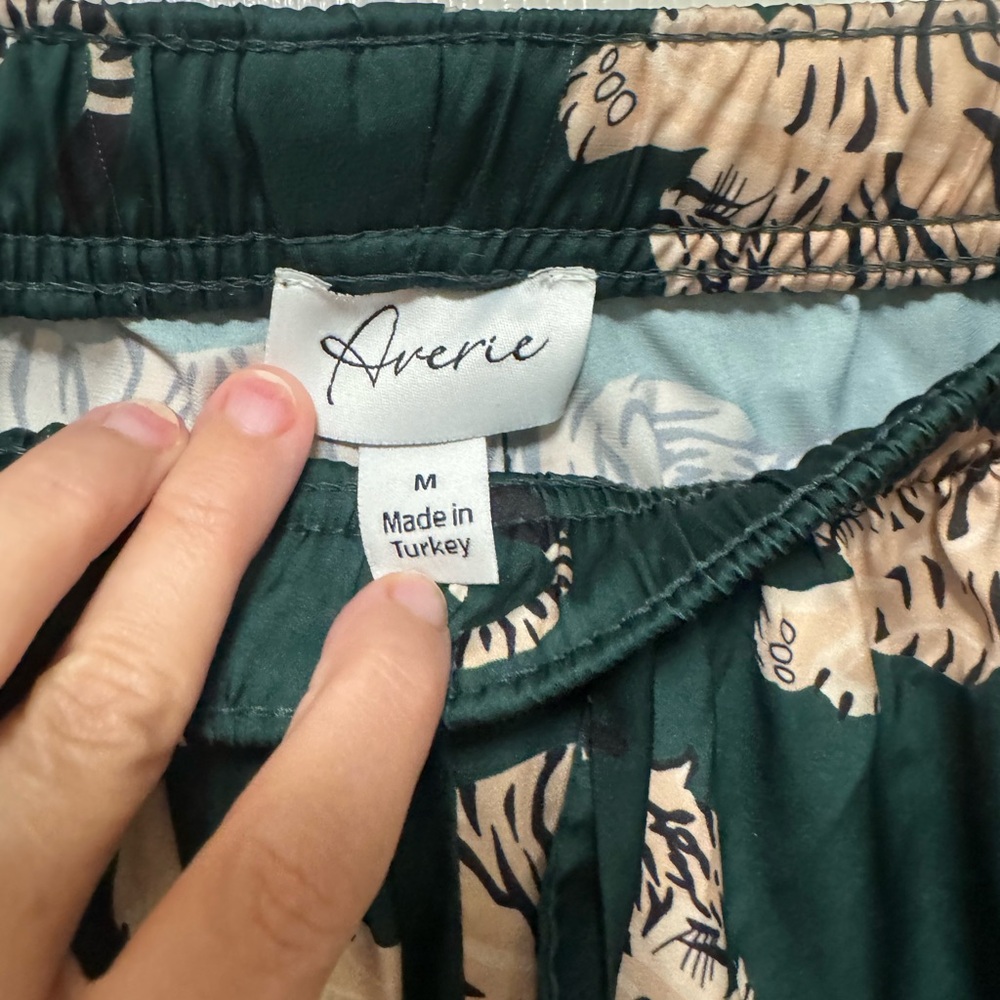 Averie two-piece Tiger Print Pajama Set in Emerald Green - Picture 7 of 13